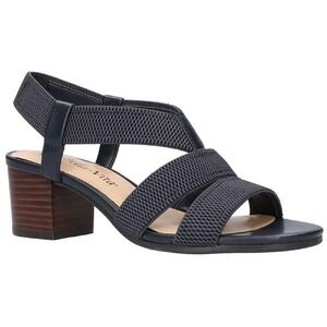 Bella Vita Womens Jodi Casual Slip-on Block Heels Navy Blue Open Toe NEW‎ 7 XX